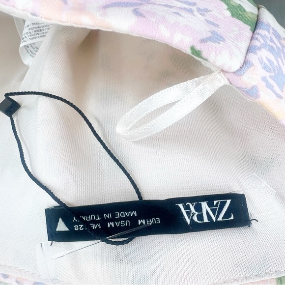 ZARA FLORAL PINK PURPLE CORSET TOP Size M NEW - Picture 9 of 10